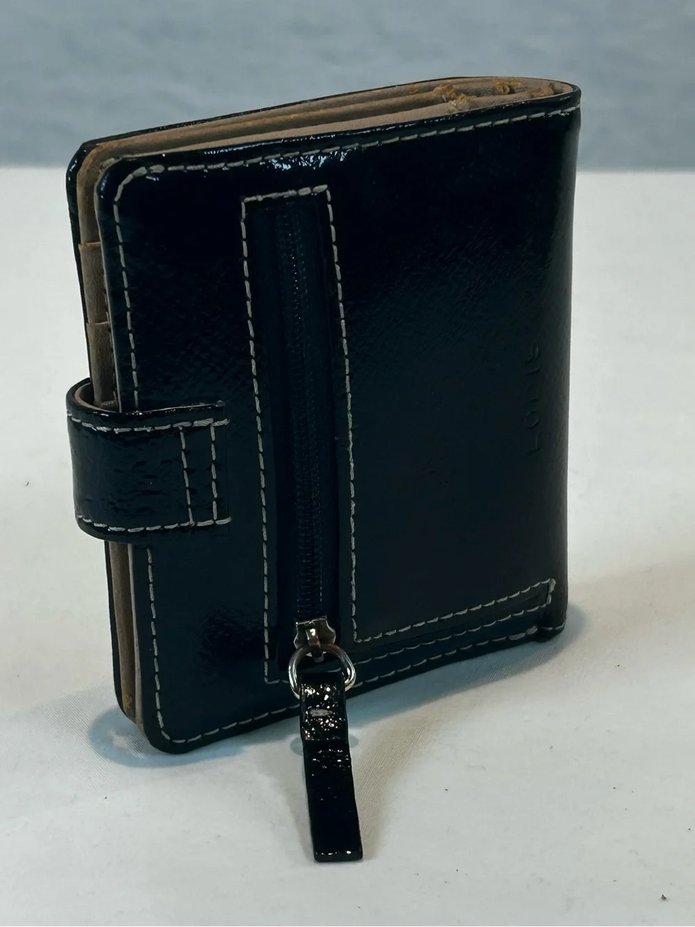 Lodis Black Leather Audrey Petite Bifold Wallet with Snap Closure